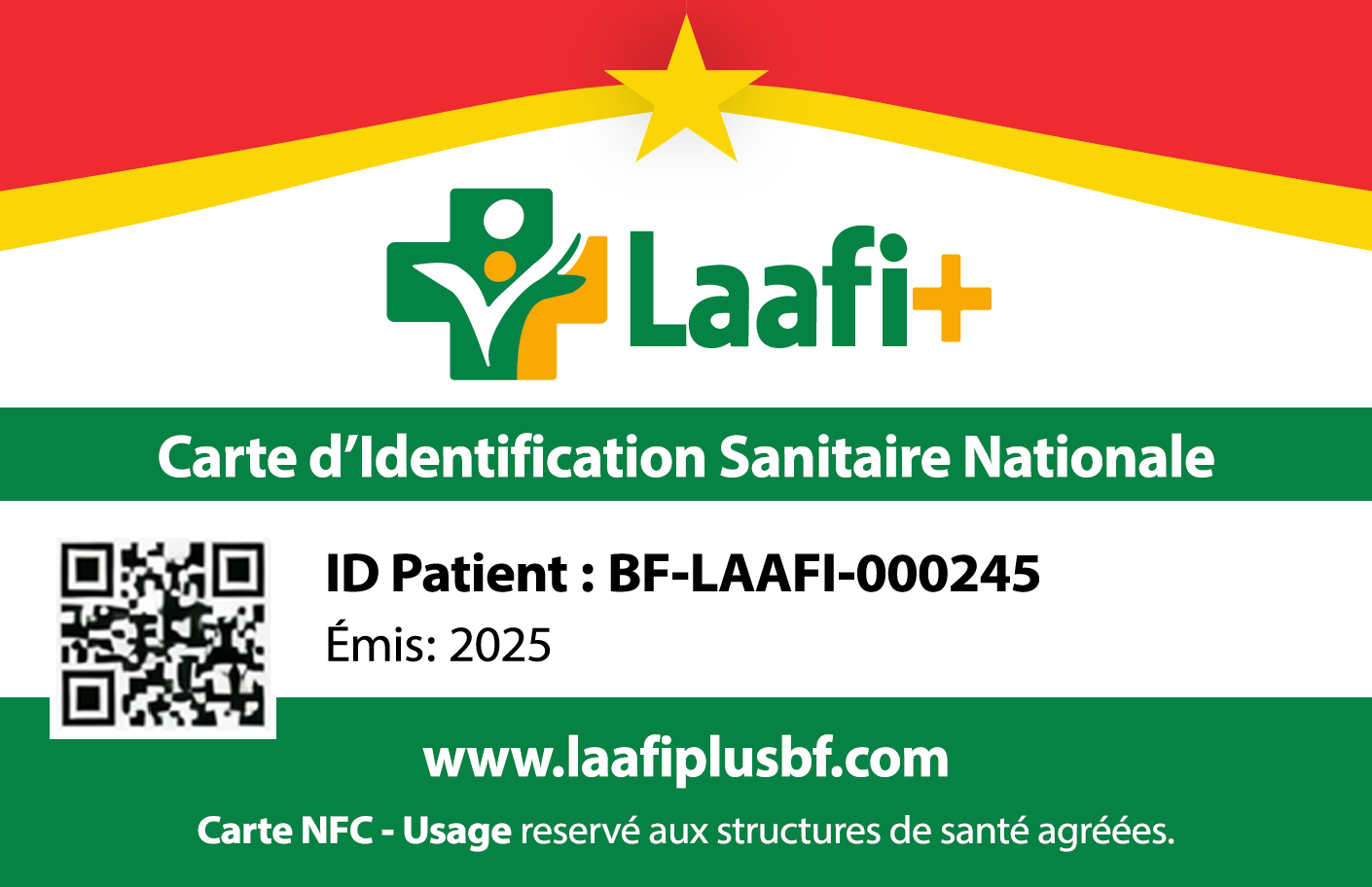 Carte NFC Santé - Recto